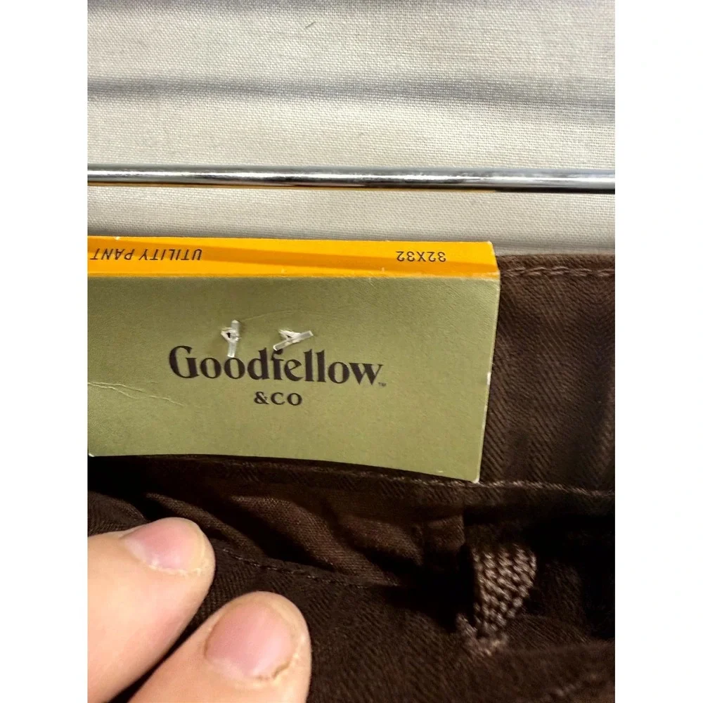 Goodfellow & Co Utility Pants Mens 32x32 Brown Stretch Relaxed Fit Straight Leg